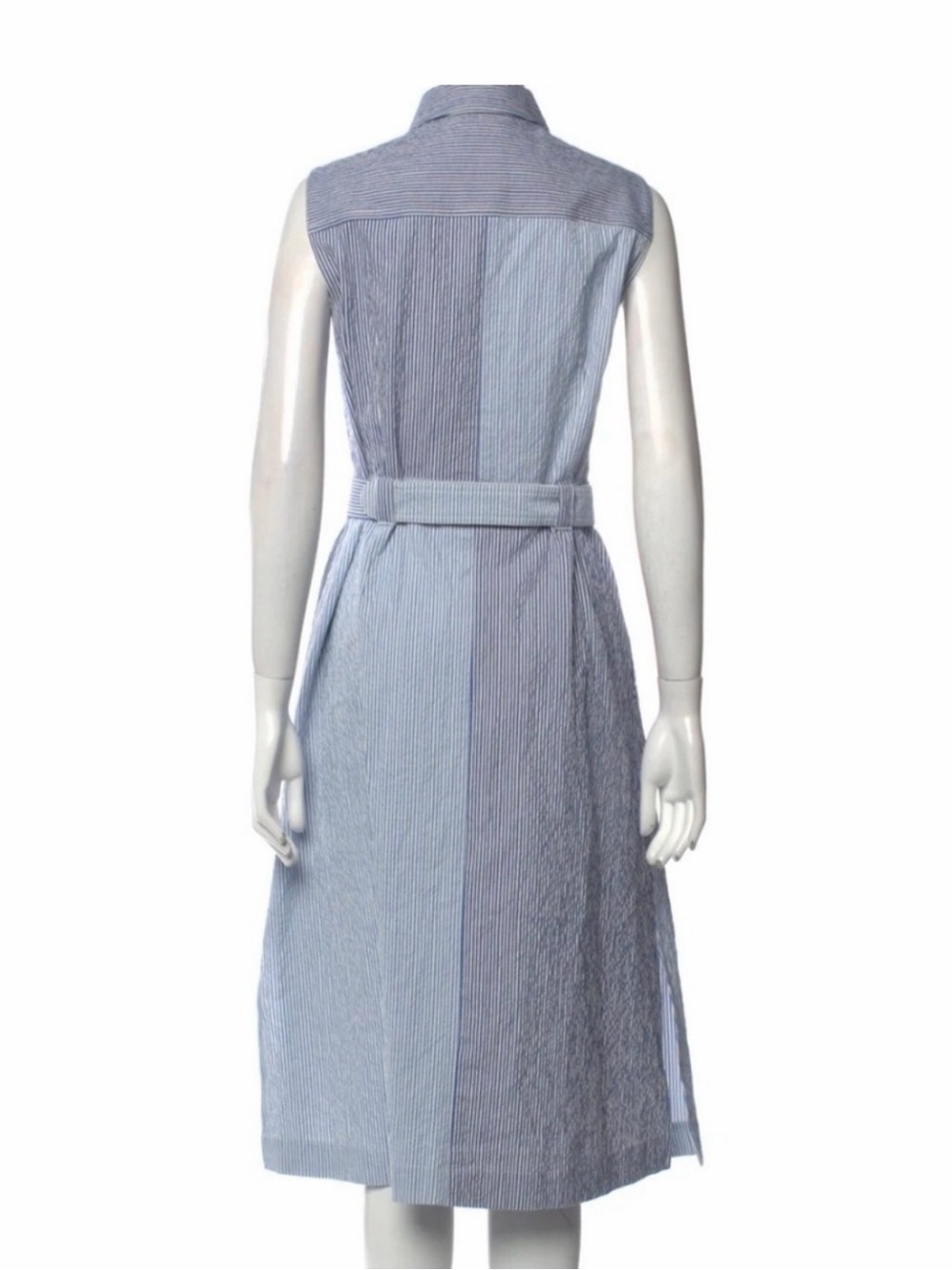 Akris Punto Cotton Seersucker Colorblock MIDI Dress - Picture 4 of 6